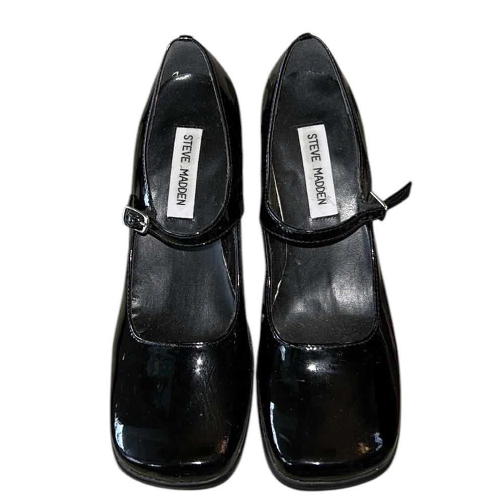Steve Madden Black Patent Square Toe Block Heel M… - image 7
